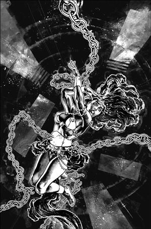 Dejah Thoris Versus John Carter issue 2-F Sebastian Fiumara 1:7 Black & White Virgin Cover