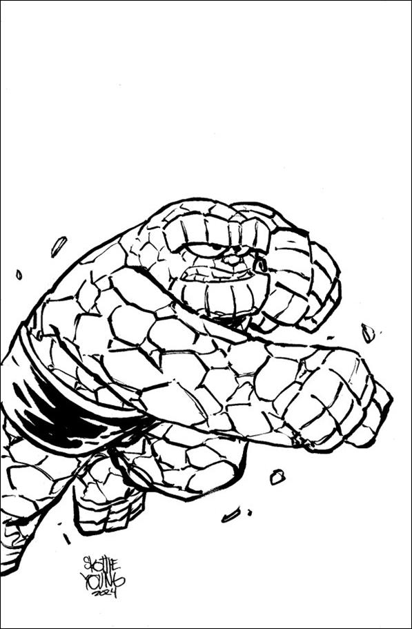 Fantastic Four (2022) issue 21-D Skottie Young 1:50 "Big Marvels" B&W Virgin Cover