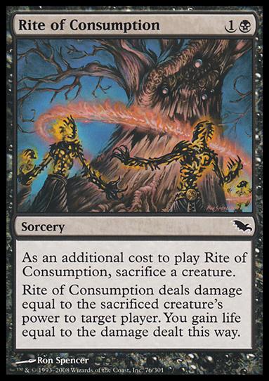 Magic the Gathering: Shadowmoor (Base Set) card 76 Rite of Consumption