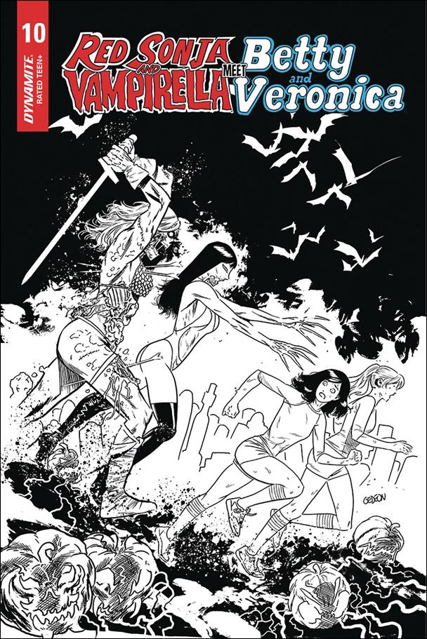 Red Sonja and Vampirella Meet Betty and Veronica issue 10-J Juan Gedeon 1:15 Black & White Cover