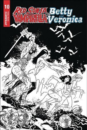 Red Sonja and Vampirella Meet Betty and Veronica issue 10-J Juan Gedeon 1:15 Black & White Cover