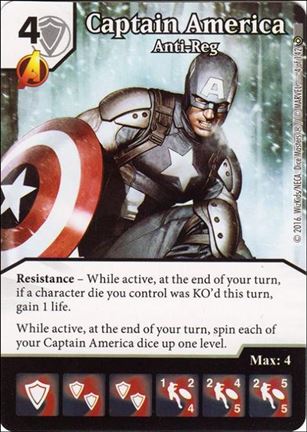 Marvel Dice Masters Civil War card 4 Captain America: Anti-Reg