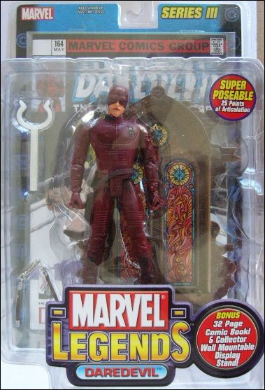 Marvel Legends (Series 3) figure 1-C Daredevil (Clean Shaven w/ Orange Display Stand)
