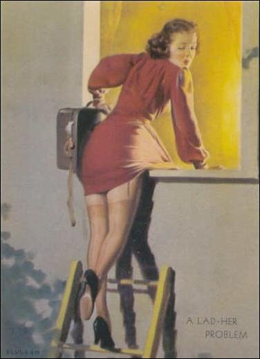 Elvgren's Calendar Pinups 2 (Base Set) card 83 A Lad-Her Problem