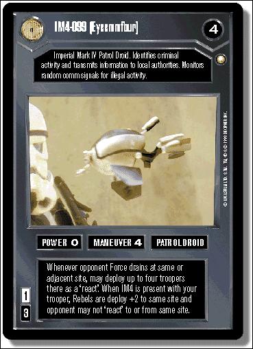 Star Wars: Special Edition Limited (Base Set) card 38 IM4-099 (Eyeemmfour)