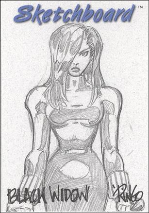 Marvel Creators Collection '98 (Sketchboard Subset) card 5-D Black Widow (White)