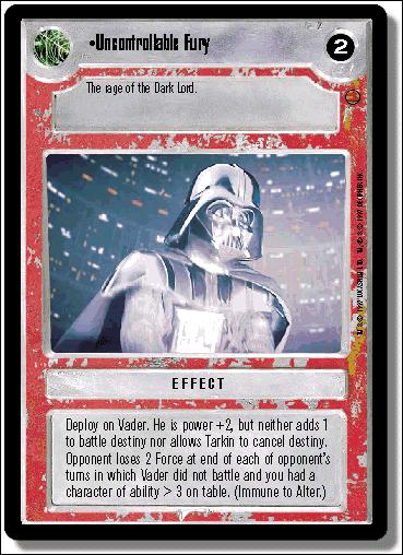 Star Wars: Cloud City Limited (Base Set) card 118 Uncontrollable  Fury