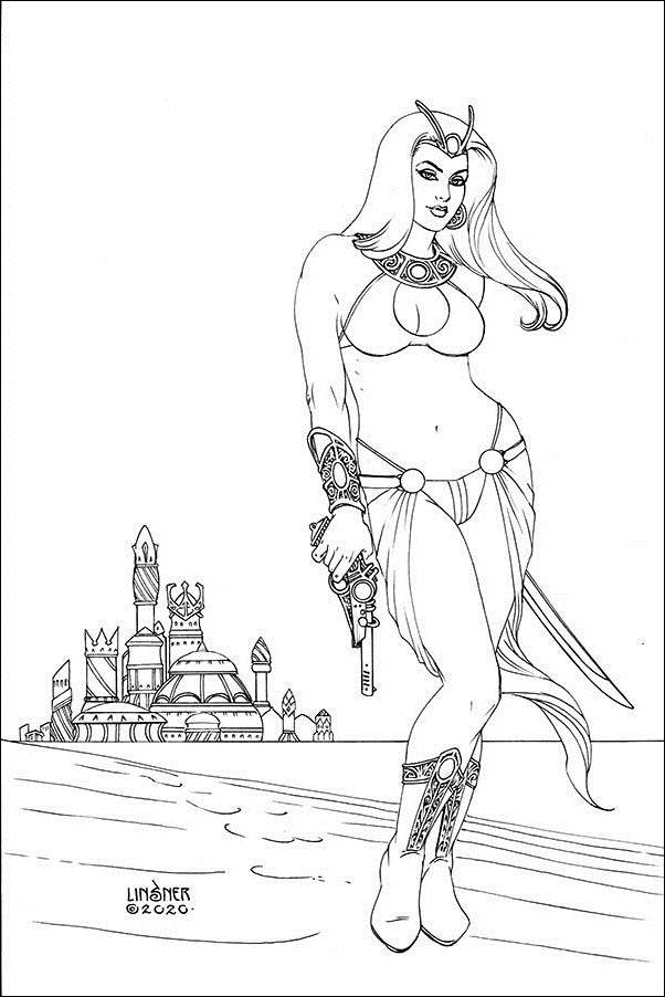Dejah Thoris (2019) issue 6-P Joseph Michael Linsner 1:40 B&W Virgin Cover