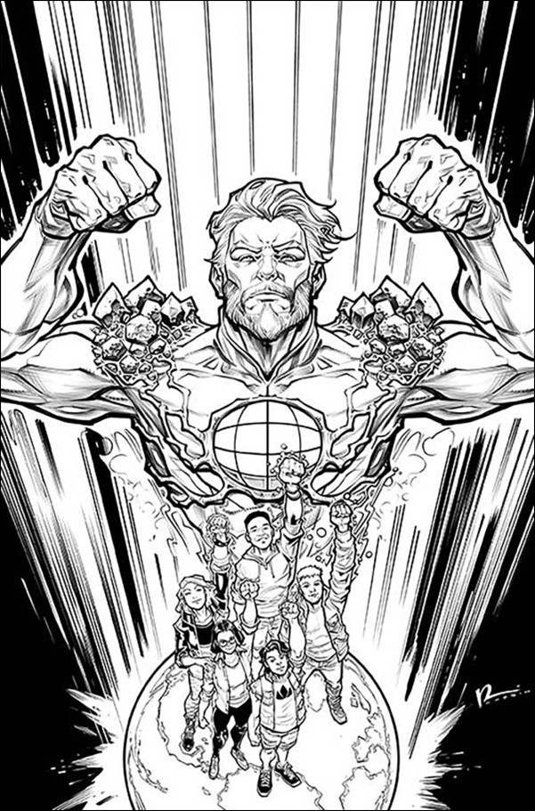 Captain Planet (2025) issue 2-M Chad Hardin B&W Virgin 1:7 Cover