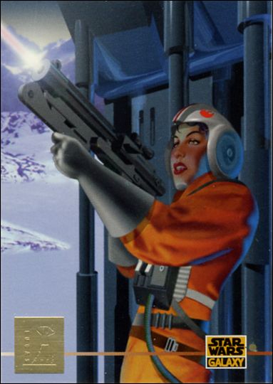 Star Wars Galaxy: Series 3 (LucasArts Subset) card L12 Rookie One Firing a Blaster