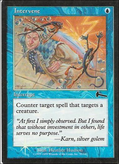 Magic the Gathering: Urza's Legacy (Base Set) card 33-B Intervene (foil)