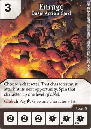 Marvel Dice Masters Uncanny X-Men  card 26 Enrage: Basic Action Card