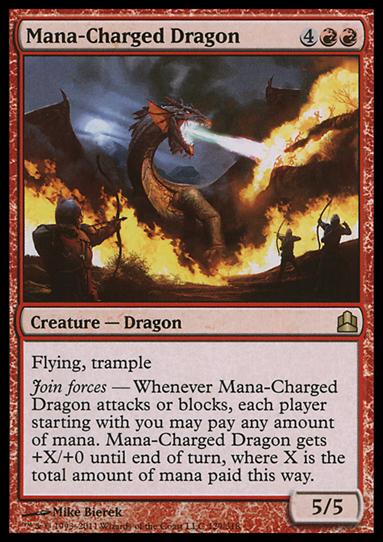 Magic the Gathering: Commander (Base Set) card 129 Mana-Charged Dragon