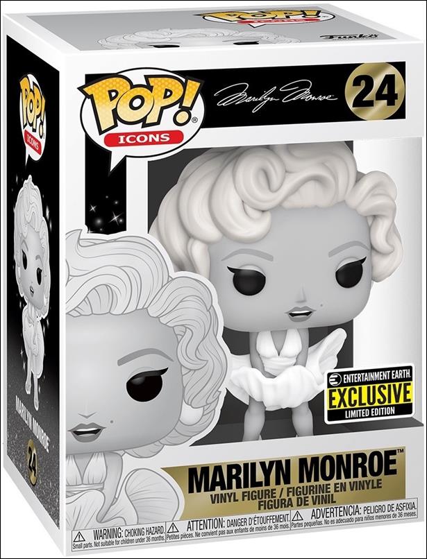 POP! Icons figure 24-C Marilyn Monroe (B&W) Entertainment Earth Exclusive