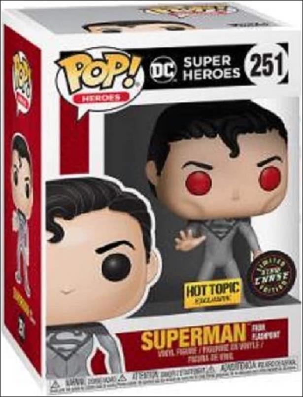 POP! Heroes figure '251'-B Superman Flashpoint (Red Eyes) Chase Hot Topic