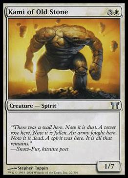 Magic the Gathering: Champions of Kamigawa (Base Set) card 22 Kami of Old Stone