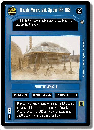 Star Wars: A New Hope Limited (Base Set) card 75 Bespin Motors Void Spider THX 1138