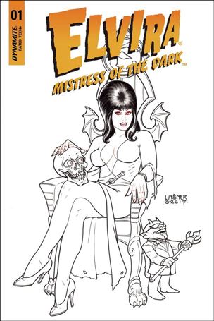 Elvira, Mistress of the Dark (2018) issue 1-J Joseph Michael Linsner 1:40 Black and White Cover