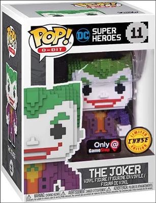 POP! 8-Bit figure 11-B Joker (Metallic) Chase GameStop Exclusive