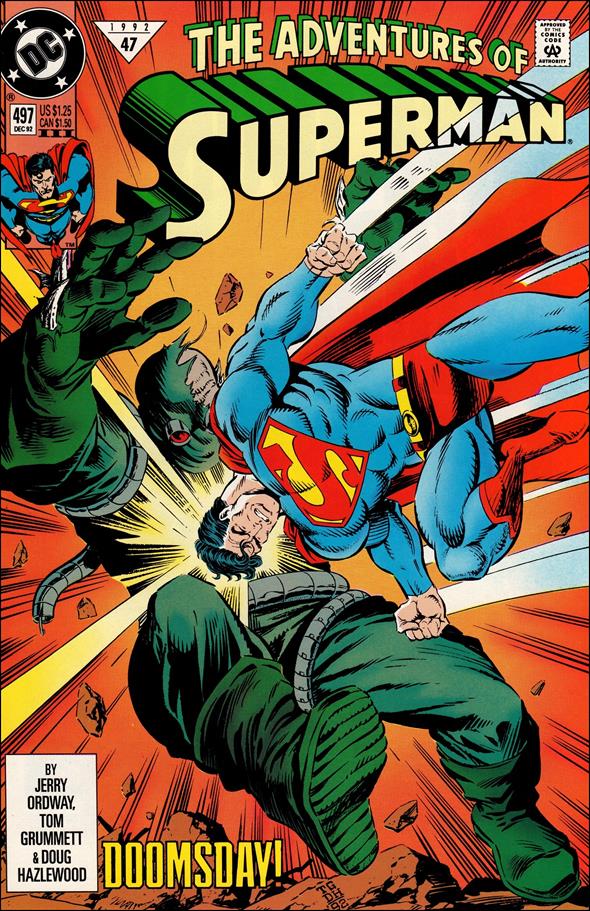 Adventures of Superman (1987) issue 497-C Yellow & Green Logo Cover (3rd Printing)
