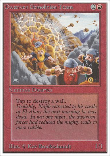 Magic the Gathering: Unlimited (Base Set) card 143 Dwarven Demolition Team