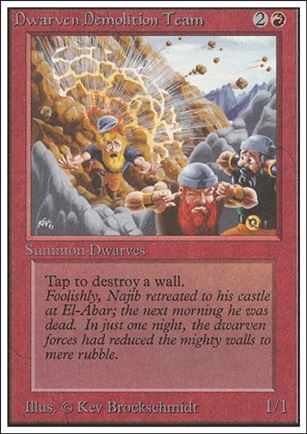 Magic the Gathering: Unlimited (Base Set) card 143 Dwarven Demolition Team