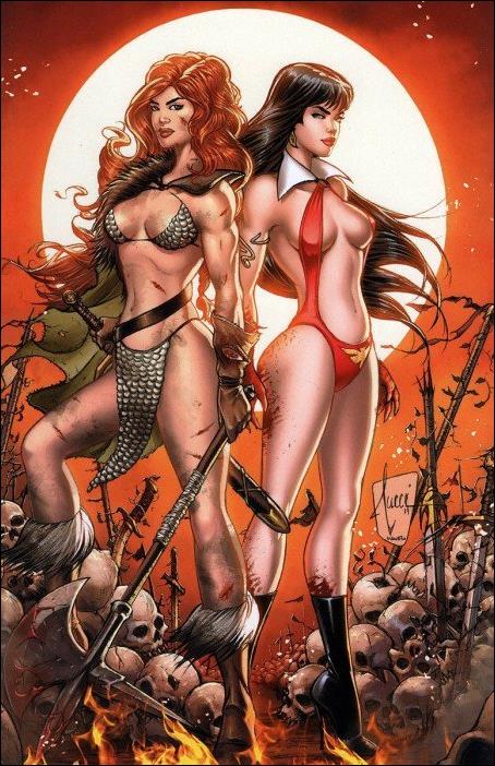 Vampirella / Red Sonja issue 2-O Billy Tucci Comics Elite Halloween Virgin Cover