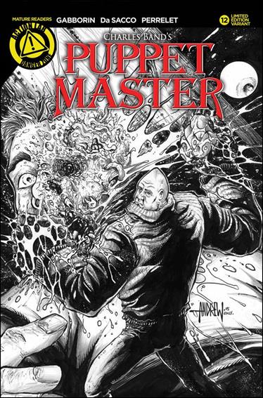 Puppet Master (2015) issue 12-C Andrew Mangum Black & White Cover 1/1500