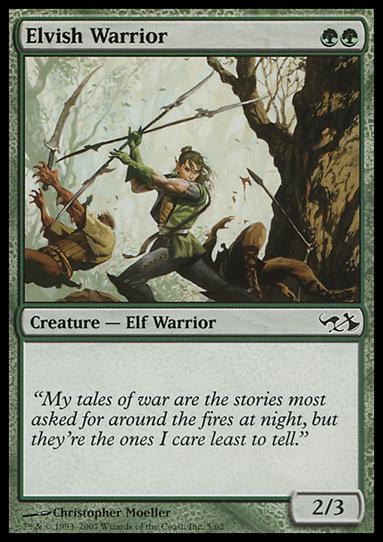 Magic the Gathering: Duel Decks: Elves vs. Goblins (Base Set) card 5 Elvish Warrior