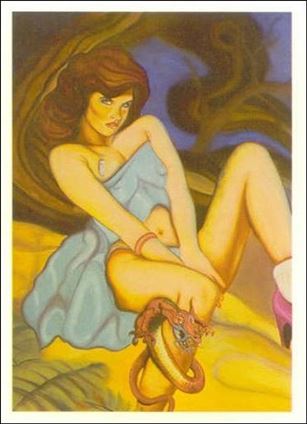 Art of Curves (Base Set) card 46 Girl With Snake Around Leg