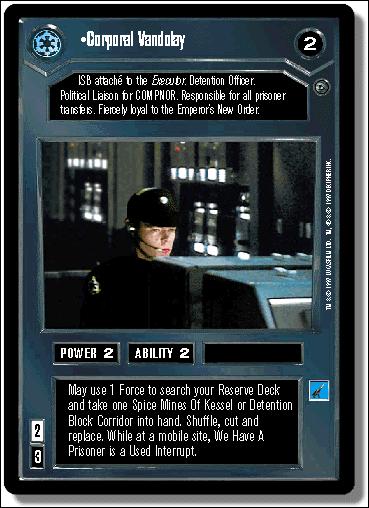 Star Wars: Dagobah Limited (Base Set) card 12 Corporal Vandolay
