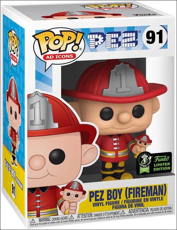 POP! Ad Icons figure 91 Pez Boy (Fireman) Emerald City Comic Con Exclusive