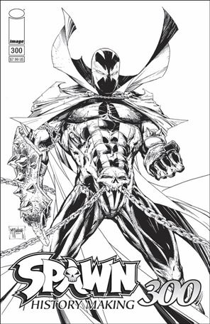 Spawn issue 300-B Todd McFarlane Black & White Cover