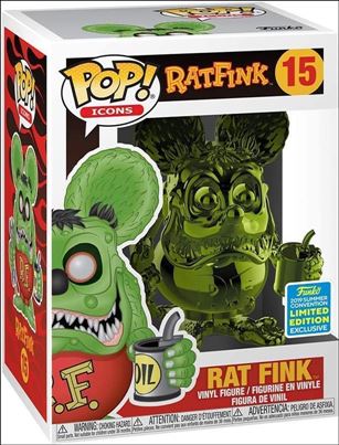 POP! Icons figure 15-F Rat Fink (Green Chrome) Summer Con Exclusive