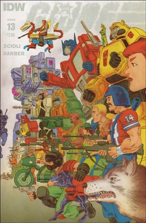 Transformers vs G.I. Joe issue 13-B Tom Scioli Subscription Wraparound Cover