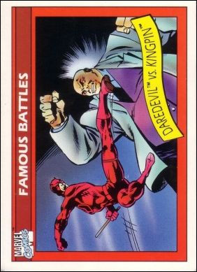 Marvel Universe: Series 1 (Base Set) card 95 Daredevil vs Kingpin