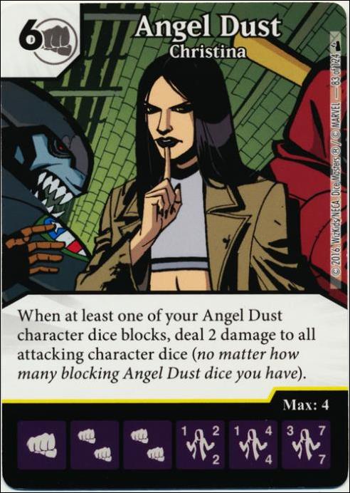 Marvel Dice Masters Deadpool card 83 Angel Dust: Christina