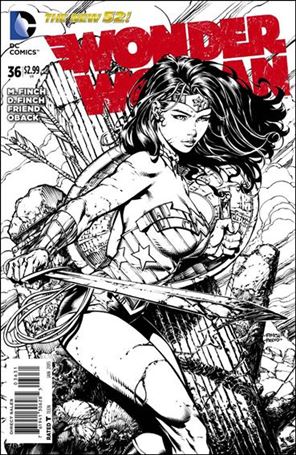 Wonder Woman (2011) issue 36-C David Finch 1:50 Black and White Cover