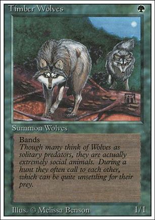 Magic the Gathering: Revised (Base Set) card 219 Timber Wolves