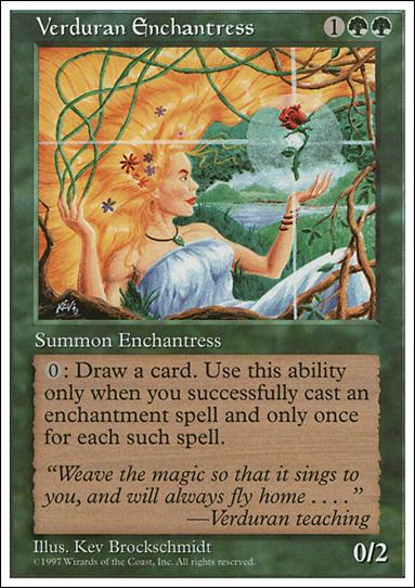 Magic the Gathering: 5th Edition (Base Set) card 337 Verduran Enchantress