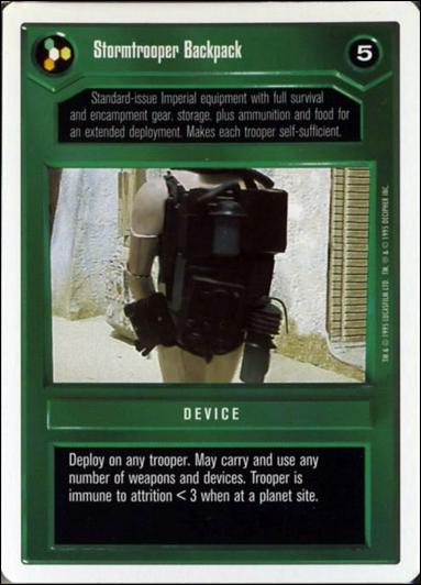 Star Wars: Premiere Unlimited (Base Set) card 44 Stormtrooper Backpack
