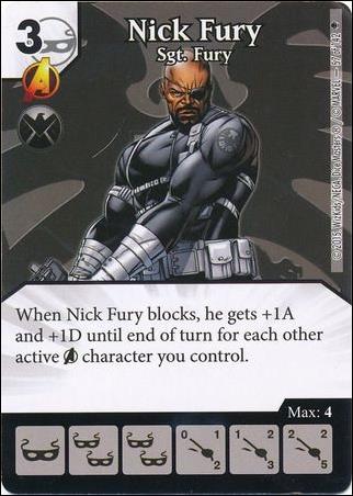 Marvel Dice Masters Age of Ultron  card 57 Nick Fury: Sgt. Fury