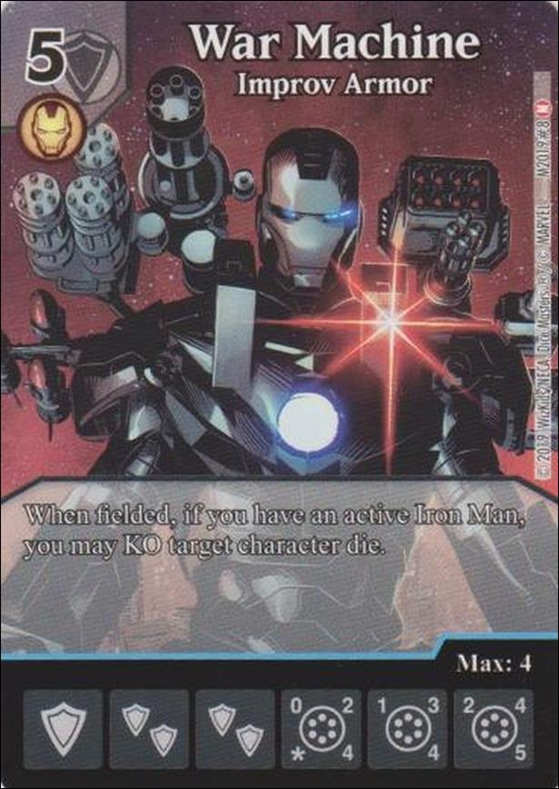 Marvel Dice Masters Iron Man and War Machine Starter Set card M2019-8 War Machine - Improv Armor