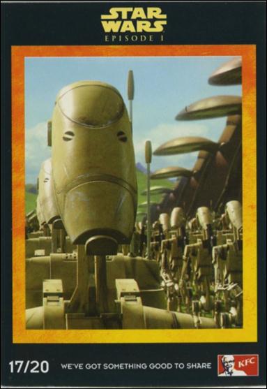 Star Wars: Episode I The Phantom Menace Kentucky Fried Chicken MALAYSIAN (Promo) card 17/20 Battle Droid