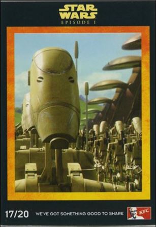 Star Wars: Episode I The Phantom Menace Kentucky Fried Chicken MALAYSIAN (Promo) card 17/20 Battle Droid