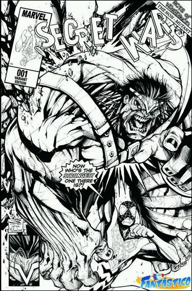 Secret Wars issue 1-SG Gerardo Sandoval Fantastico B&W Cover