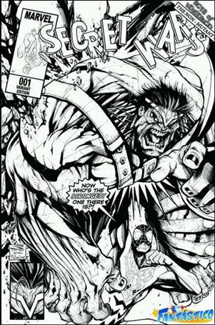 Secret Wars issue 1-SG Gerardo Sandoval Fantastico B&W Cover