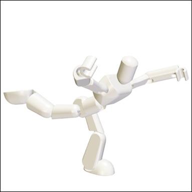 Stikfas Blister Pack figure 3-D Classic Alpha Male (White)