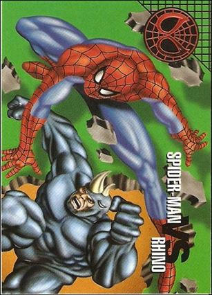 Marvel Vision (Base Set) card 24 Spider-Man vs Rhino