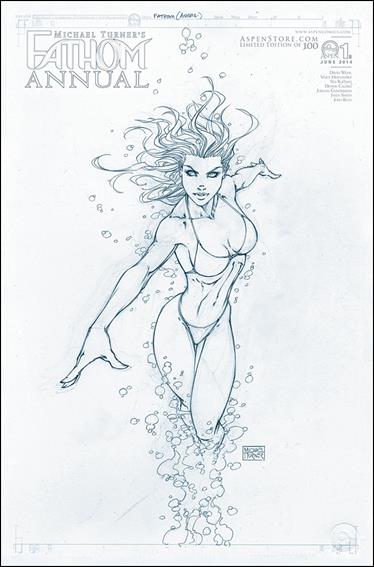 Michael Turner's Fathom Annual issue 1-B Michael Turner aspenstore.com Sketch Cover 1/100